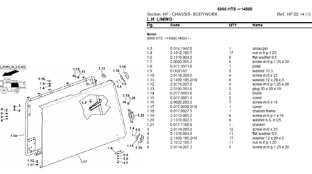 Deutz Fahr 6060 HTS after 14500 Combine Harvester - Parts Catalog