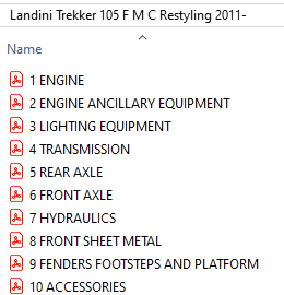 Landini Trekker 105 C  New (2000-2003) - Parts Catalog