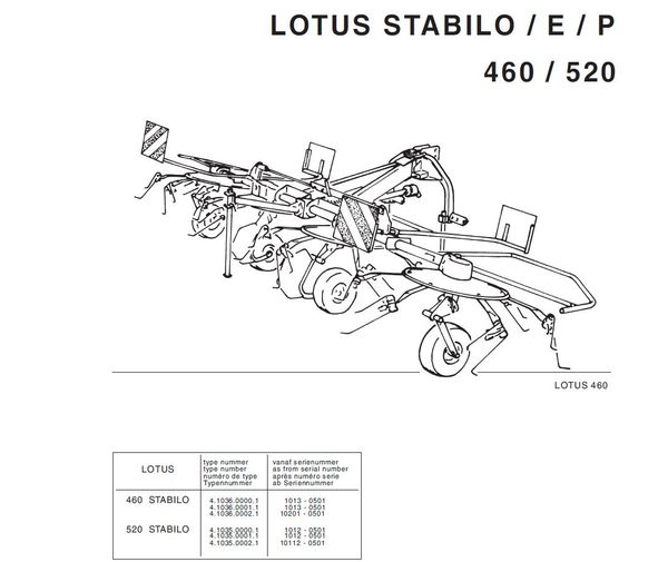 Lely Lotus Stabilo / E/ P 460/520 Rotary Tedder - Part