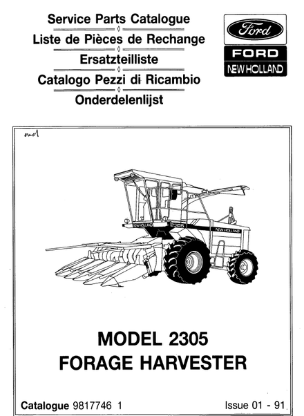 New Holland 2305 Forage Harvester - Parts Catalog