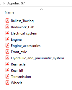 Deutz  Fahr Agrolux 97 - Parts Catalog