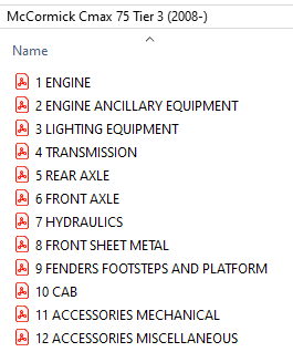 McCormick C-max 75 Tier 3 (2008 - ) -  Parts Catalog