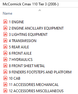 McCormick C-max 110 Tier 3 (2008 - ) -  Parts Catalog