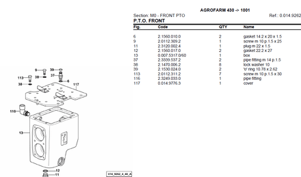 Deutz Fahr Agrofarm 430 after 1001 - Parts Catalog