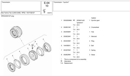 Landini Rex 105 F/GE/GT Techno Tier 2 (2003-2008)  - Parts Catalog