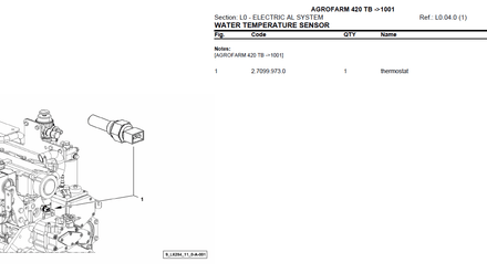 Deutz Fahr Agrofarm 420 TB after 1001 - Parts Catalog