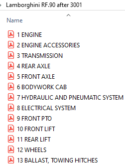 Lamborghini RF.90 after 3001 - Parts Catalog