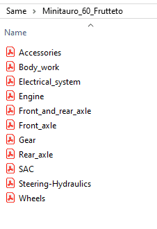 Same Minitauro 60 Frutteto - Parts Catalog