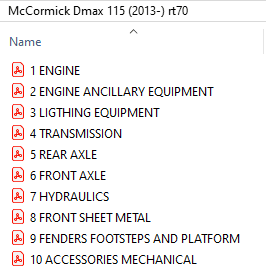 McCormick Dmax 115 (2013-) rt70 Parts Catalog