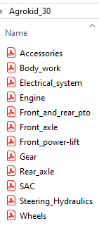 Deutz Fahr  Agrokid 30 - Parts Catalog
