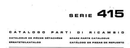 Fiat 415 and 415DT Tractors - Parts Catalog