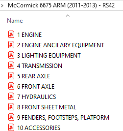 McCormick 6675 ARM (2011-2013) - RS42 Parts Catalog