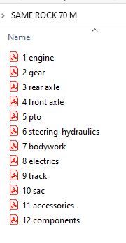 Same Rock 70 M Tractor - Parts Catalog