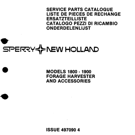 New Holland 1800 1900 Forage Harvester - Parts Catalog