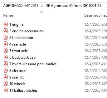 Deutz Fahr Agromaxx 45 from DE10001J13 - Parts Catalog