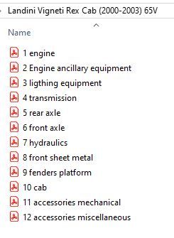 Landini Vigneti Rex Cab (2000-2003) 65V - Parts Caatalog