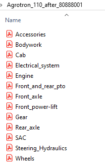 Deutz Fahr Agrotron 110 after 80888001 - Parts Catalog
