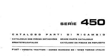 Fiat 450 450DT Tractors - Parts Catalog