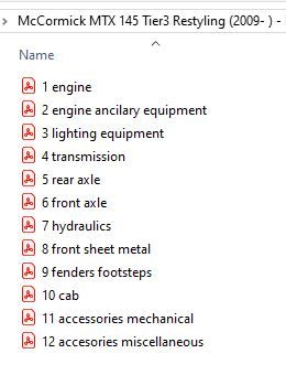 McCormick MTX 145 Tier3 Restyling (2009- ) - RPD1 Parts Catalog