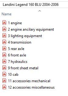 Landini  Legend 160 BLU N-G TDI (2004-2006) - RP71 - Parts Catalog