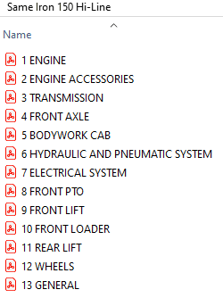 Same Iron 150 Hi-Line Parts Catalog