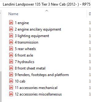Landini Landpower 135 Tier 3 New Cab (2012- ) - RP75 - Parts Catalog