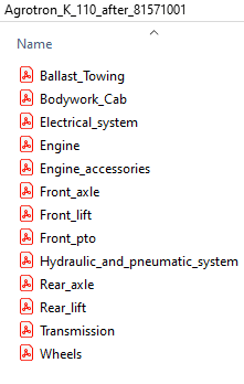 Deutz Fahr Agrotron K 110 after 81571001 - Parts Catalog