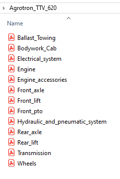 Deutz Fahr Agrotron TTV 620 - Parts Catalog