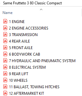 Same Frutteto ³ 80 Classic Compact - Parts Catalog