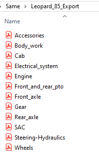 Same Leopard 85 Export from 10001 - Parts Catalog