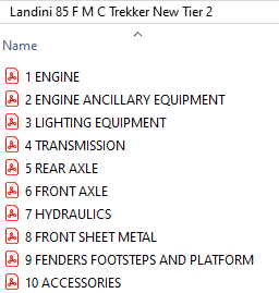 Landini Trekker 85 F M C New Tier 2 (2003-2007) - Parts Catalog