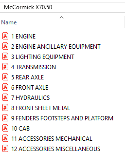 McCormick X70.50 -  Parts Catalog
