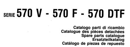 Fiat 570 V 570 F 570 DTF Tractors - Parts Catalog