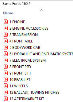 Same Fortis 160.4 - Parts Catalog