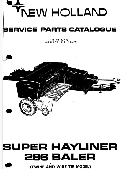 New Holland Super Hayliner 286 Baler - Parts Catalog