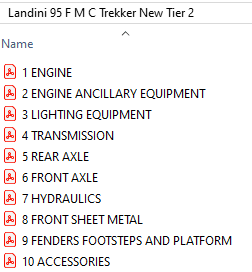 Landini Trekker 95 F M C New Tier 2 (2003-2007) - Parts Catalog