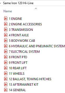 Same Iron 120 Hi-Line Parts Catalog