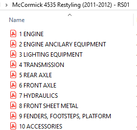 McCormick 4535 Restyling (2011-2012) - RS01 Parts Catalog