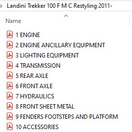 Landini Trekker 100 F M C New Tier 3 (2007-2010) - Parts Catalog