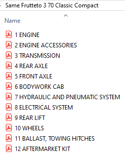 Same Frutteto ³ 70 Classic Compact - Parts Catalog