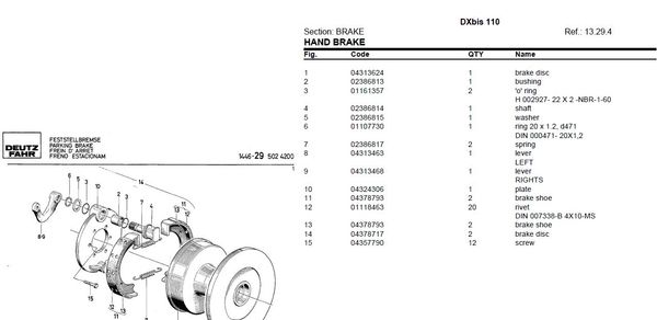 Deutz Fahr DX bis 110 - Parts Catalog