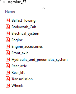 Deutz  Fahr Agrolux 57 - Parts Catalog