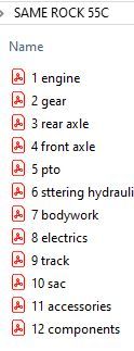 Same Rock 55 C Tractor - Parts Catalog