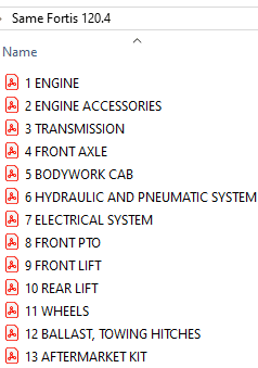 Same Fortis 120.4 - Parts Catalog