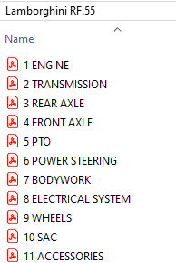 Lamborghini RF.55 - Parts Catalog