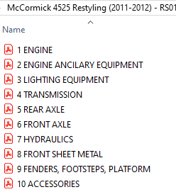 McCormick 4525 Restyling (2011-2012) - RS01 Parts Catalog