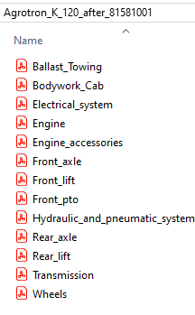 Deutz Fahr Agrotron K 120 after 81581001 - Parts Catalog
