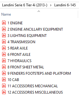 Landini 6-145 Parts Catalog