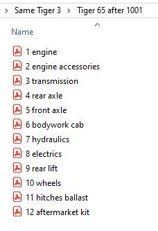 Same Tiger 3   65 after 1001 - Parts Catalog