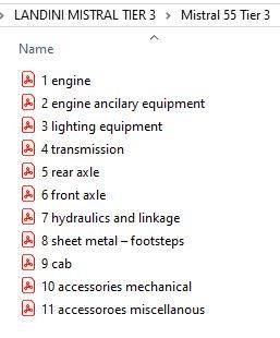 Landini Mistral 55 tier 3 (2009- ) - RS12  Parts Catalog